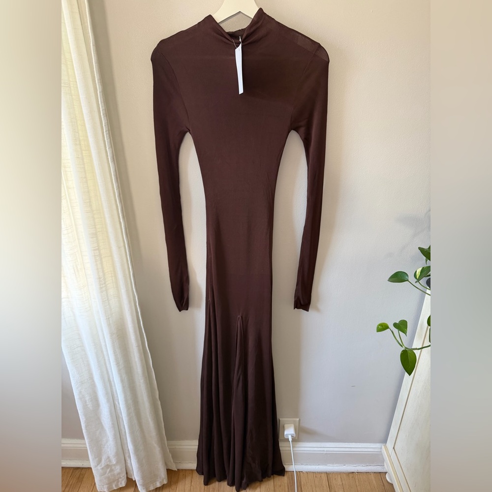 Helsa Zia Maxi Knit Dress in Brown - Picture 2 of 7